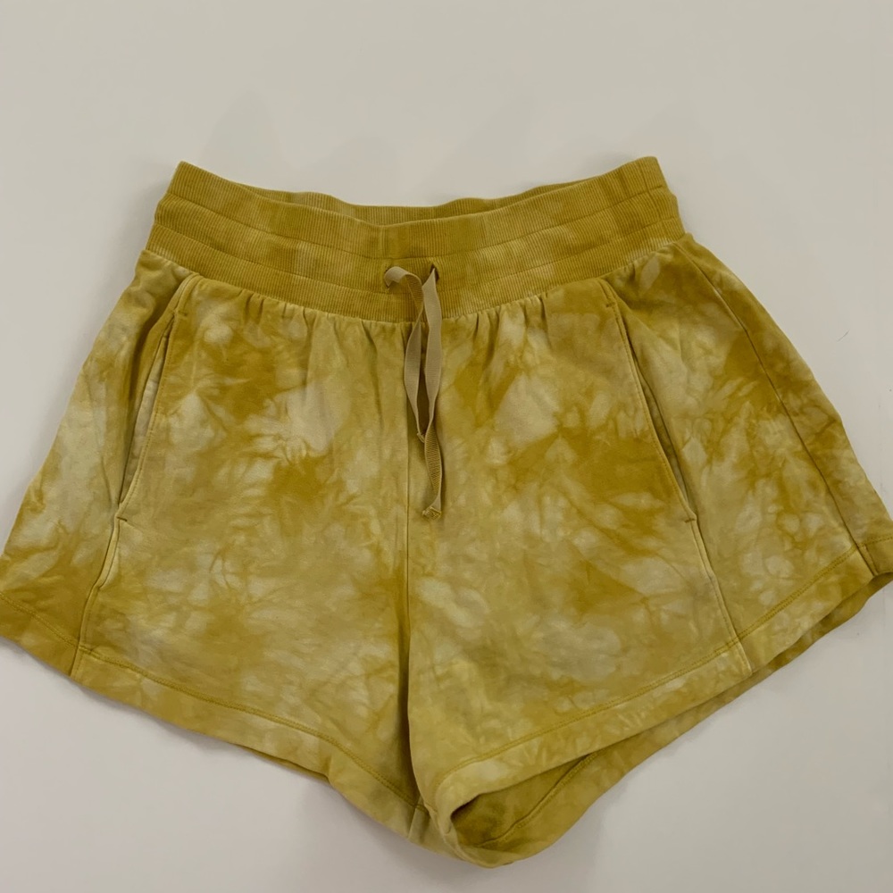 Womens small all in motion target mustard tie-dye shorts